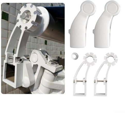 Awning Holder, Awning Mounting Pole Brackets X 2 With Lids, For 40Mm Square Tube Retractable Gearbox Support