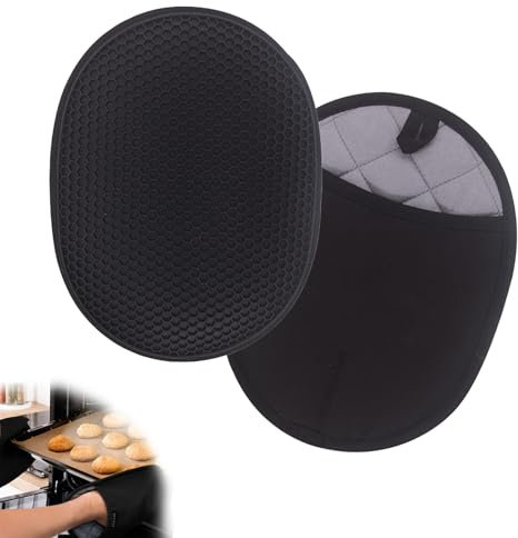 Presine da Cucina, presina da cucina,presine silicone da cucina,Resistente al Calore Fino a 500°C Guanti da Forno,Portapentole da Cucina Resistenti al Calore,per Cucinare Aiuto da Cucina (nero)