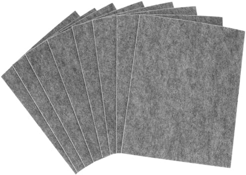QWORK Självhäftande filtglider för tillskärning – 8 stycken 16 x 20 cm, 4 mm tjocka, perfekta för stolar och känsliga golv (grå)