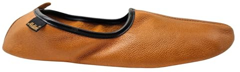 Akdam Pantoufles Unisexes en Cuir Veritable Bordeaux – Chaussons Babouches Confortables pour la Maison