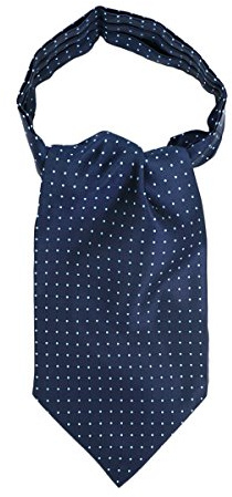 WANYING Uomo Cravatta Ascot Fazzoletto da collo, Retrò e Chic per Signore - A Pois Blu Scuro