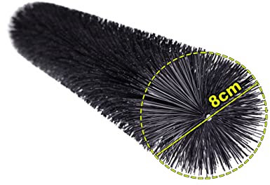 Spazzola per grondaia; Ø 8 cm – produzione tedesca (propria) con bordo particolarmente denso, protezione dalle foglie, antipiccioni, antimartore