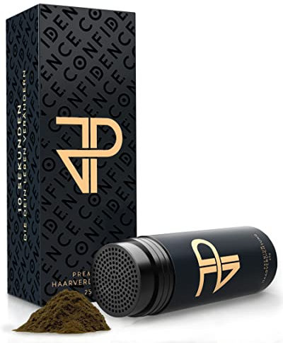 JP Confidence - Premium Streuhaar zur Haarverdichtung - Friseurqualität - 100% natürlich - Authentischer Look - für Männer & Frauen - Braun