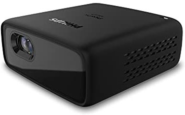 Philips PicoPix Micro+, Portable Projector, LED DLP, 3h Battery Life, HDMI, Built-in Speaker, Smartphone Companion Schwarz