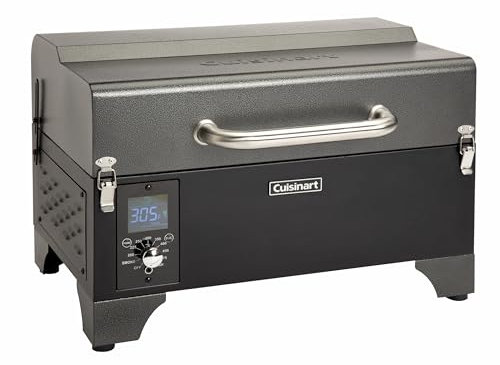 Cuisinart CPG-256 Barbecue portable à granulés de bois et fumoir, noir et gris foncé