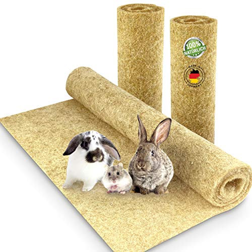 Nagerteppich aus 100% Hanf, 40 x 25cm, 5mm dick, Hanfteppich für alle Arten Kleintiere, Hanfmatte Nagermatte Nager-Teppich Bodenabdeckung (1 Stück)