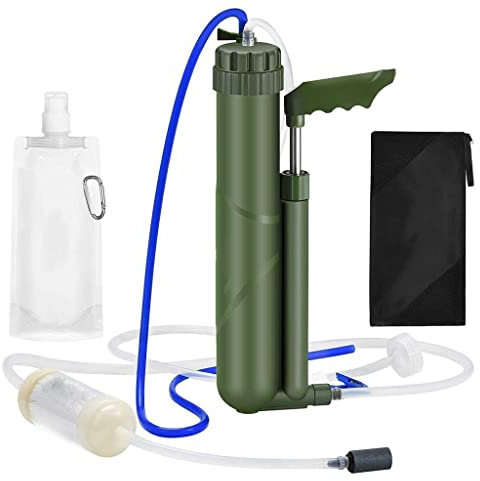 Portable Camping Water Filter, Water Purifier Pump Survival, Straw Purifier Pump for Hiking, Camping, Travel and Emergency Preparedness