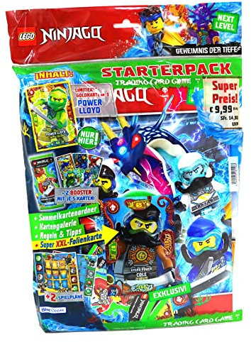Lego Ninjago Karten Trading Cards Serie 7 - Geheimnis der Tiefe Next Level (2022) - Auswahl Sammelkarten Bundle + 10 Originale Hüllen (1 Starter)