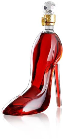 TINGSING Carafe à décanter à vin à talon haut de 350 ml avec bouchon de bouteille, verre en cristal soufflé à la main sans plomb pour les amateurs de vin, cadeau élégant pour femme, cadeau de fête des