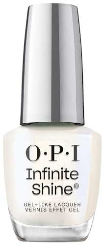 OPI Infinite Shine Nail Polish - Shimmer Takes All - Gel Like & Long Lasting White Shimmer Nail Polish - with Pre-Cured Gel Technology & OPI Pro-Wide Brush (15ml)