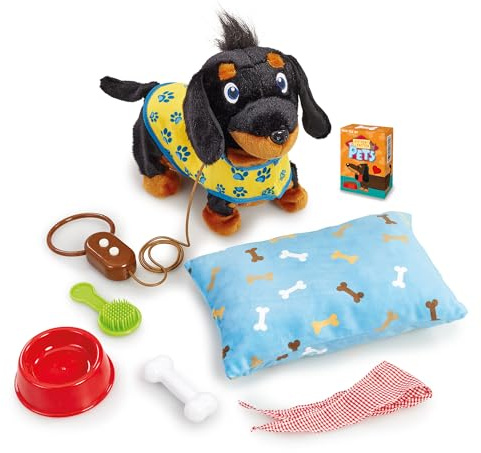 Pitter Patter Pets Wiggle Jiggle Daschund Deluxe Electronic Pet For Children From 3 Years Sausage Dog Walking Toys Plush Kids Lead Puppy Robot