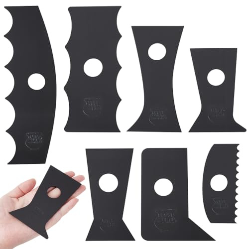 INFUNLY 7PCS Pottery Wheel Rib Tool 7 Sizes Shapes Plastics Pottery Tools Wave Curved Shaping Tool Clay Sculpting Utensil for Carving Ceramics Clay Potter Ribs Trimming Tools for DIY Pottery Modeling