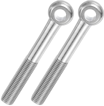 PATIKIL 2 Pz M16x120mm Bullone Ad Anello Oscillante Con Spalla, 304 Acciaio Inox Metrico Mezzo Dente Filettato Anello A Occhiello Scanalato Bullone Di Sollevamento Serrature,(Argento)