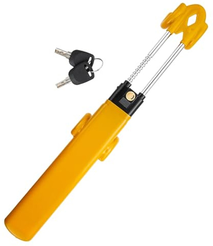 Heavy Duty Car Steering Wheel Lock–Anti Theft, High Visibilty & Adjustable Security Twin Bar Locks-Universal Fit for Cars, Vans, Caravan & SUVs-Strong Steel Vehicle Theft Prevention Device with 2 Keys