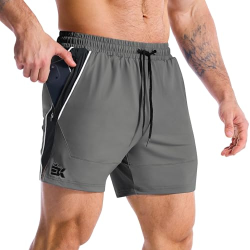 ZENWILL DRI-Armor Pantalones Cortos Hombre Deporte Running L Gris Oscuro