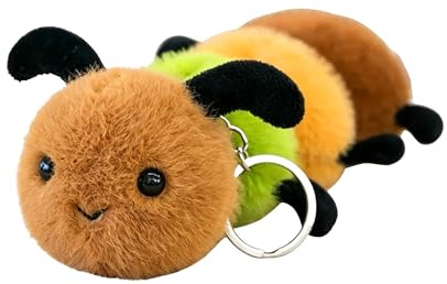 ZBELLO Simulation Snail and Caterpillar Insect Plush Pendant Doll, Cute Cartoon Bug Stuffed Toy Keychain Bag Charm, Soft Plush Hanging Decoration, Creative Gift (Caterpillar)
