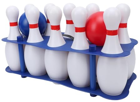 Keenso Bowlingset för Barn, PP Bowlingspel Inomhus med 10 Plastnålar 2 Lätta Bollar 29 X 52 Cm Förvaringsställ, Bowlingleksaker för SmåBarn Barn Inomhus Utomhuslek