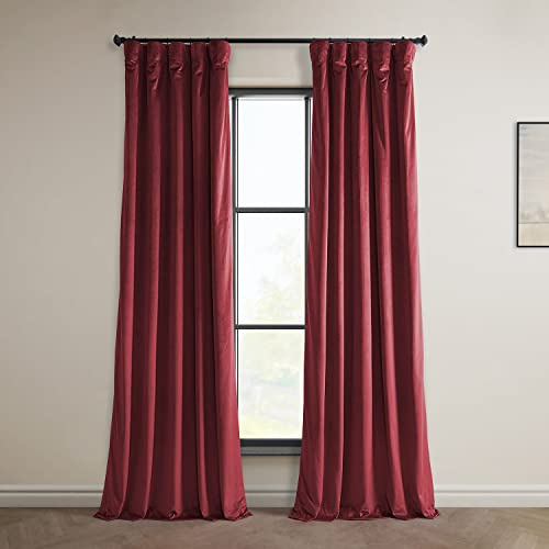 HPD Half Price Drapes VPYC-P Heritage-Cortina de Terciopelo de Felpa (1 Panel), Mezcla poliéster, Cinema Red, 50 in x 84 in