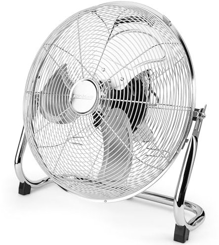 ProfiCare® XL Windmaschine mit 50 cm Ø | Ventilator verstellbarer Winkel | Bodenventilator 3 Stufen | Ventilator leise aus Metall | Luftkühler | Standlüfter | Raumkühler | PC-VL 3067 WM chrom