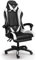 TRISENS Gaming-Stuhl mit Fußstützen - Bürostuhl ergonomisch stufenlos einstellbar - Gamer Chefsessel, Computer Office Chair, Schreibtischstuhl, Büro Stuhl, Farbe:Schwarz/Weiß