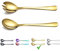 Berglander Gold Salat Server Set, Edelstahl Salat Servierset Mit Titan Vergoldung, Salat Server, Salatlöffel, Salatgabel, 2er Pack (Shiny Gold)