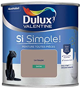 Dulux Valentine Peinture Si Simple Peinture Intérieure Toutes Pièces - Peinture Mur et Plafond, Porte et Plinthe - Couleur : Le Taupe - 0,5 L