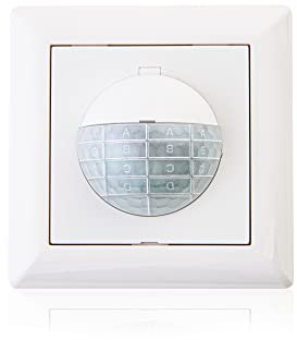 HUBER Motion 15 PIR Bewegungsmelder 190° für Innen I Unterputz Bewegungsmelder - Motion Sensor mit Schalter, auch für Schalterserien [55x55mm], 2 Draht-Technik Thyristor Ausgang