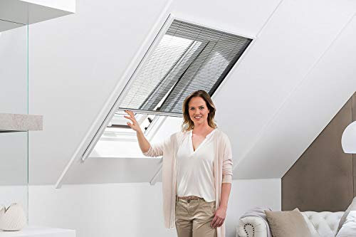 empasa moustiquaire fenêtre de toit plissée 'Master' cadre en aluminium, différentes tailles en blanc et marron à monter soi-même