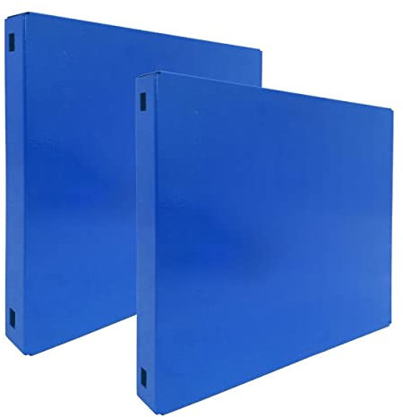 PROREGAL 2x Memoboard aus Stahl geschlossen | HxBxT 30x30x3,5cm | Blau | Wandtafel Trägersystem Magnettafel Lochblech