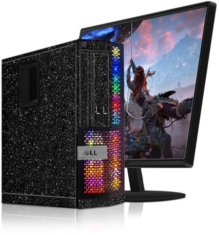 Dell Gaming PC Set Komplett, Intel Quad Core i5 bis zu 3.6GHz, Radeon RX 550 4GB, 16 GB RAM, 512GB SSD, 600 M WiFi, Neuer 24 Zoll Monitor 1080 FHD LED, W10P64 (Generalüberholt)