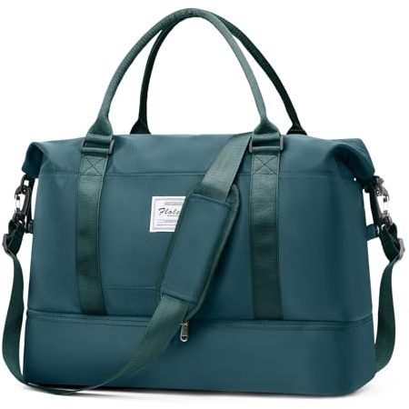 for Easyjet Airlines Underseat Cabin Bag 45X36X20 Weekend Overnight Carry on Holdall for Women Travel Duffel Sport Gym Tote Mum Hospital Bags with Wet Pocket,A05-Peacock Blue