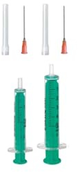 Set för laboratoriesprutor, flytande spruta, hobbyspruta med trubbig nål, olika storlekar för e-liquid aromhobby och hemmabruk (set 1 x 5 ml och 1 x 2 ml)