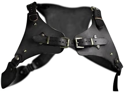 rockible Steampunk – harnais de poitrine en cuir PU, accessoire de Costume, ceinture à boucle gothique réglable pour les Festivals de la, habillage, noir