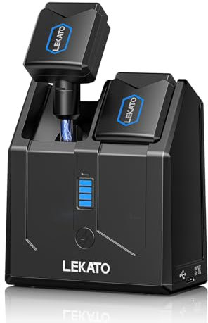 Drahtloses Gitarrensystem, LEKATO 5.8GHz drahtloser Gitarrensender-Empfänger mit Ladebox 4 Kanal für Gitarre, Bass, elektrische Instrumente