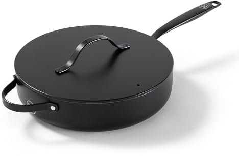 Be Living Essential Kasserolle mit Deckel – Ø 28 cm – Keramische Antihaftbeschichtung – Induktionsgeeignet – Frei von PTFE und PFOA – Schwarz