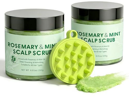Exfoliante para el cuero cabelludo, exfoliante para el cuero cabelludo, exfoliante para el cuero cabelludo para la construcción, exfoliante del cuero cabelludo de romero, cuidado del cabello