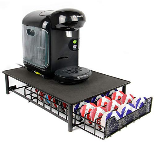 60 Coffee Pod Holder Black | Pod Compatible | Coffee Machine Stand | Pod Drawer Dispenser | Kitchen Storage | M&W