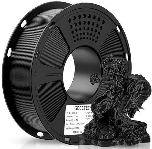 Geeetech Uppgradera PLA Filament 1,75 mm, PLA Filament, 1 kg per Spule, 1 Spule, Svart