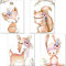 artpin® 4er Set Poster Kinderzimmer - A4 Bilder Babyzimmer - Deko Mädchen (P42)