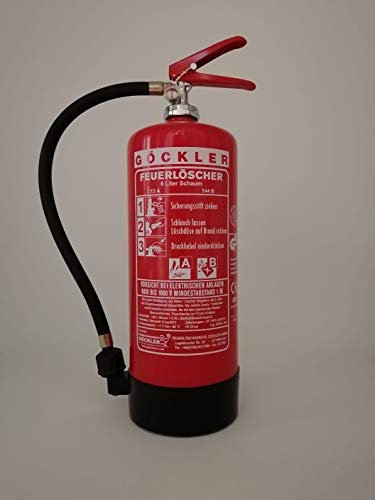Feuerlöscher 6L Schaum DIN EN3 GS, generalüberholt, inkl. ANDRIS® Prüfnachweis mit Jahresmarke