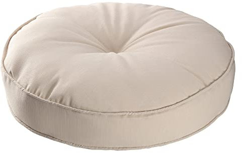 homefab Bodenkissen für Zuhause & Outdoor - Sitzkissen Pouf für Boden und Garten, wetterfest, wasserfest, ca.10 cm hoch - rund, 60 cm Ø, Sand