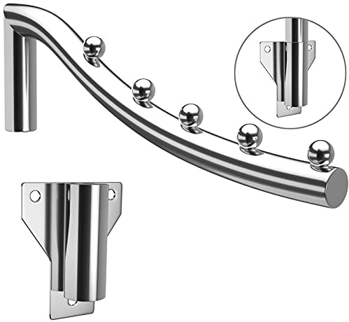 Wall Mount Clothes Hanger Rack Folding, 2 Pack Clothes Rack Stainless Steel