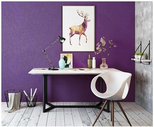 Dunkelviolett Vliestapete 9,5 m x 0,53 m Einfarbig Tapete Modernes Design Bunt Tapete für Flur Wohnzimmer Schlafzimmer Büro