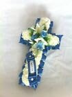 Silky Bouquets Artificial Silk Funeral Flowers Cross Tribute Memorial Faux Crucifix Personalise