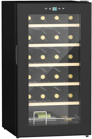 HOMCOM 24 Bottle Wine Fridge 65 Litre Capacity Freestanding 43cm Black