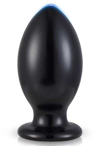 BDSMJOY Butt Plug 7 Sizes of Progressive Dildo,Butt Plug Tail Anal Plug for Beginners to Advanced,Anal Toys Anal Dildo for Men and Women,Suction Cup Penis Anal Plug Jumbo Rugby Ball (Black, M)