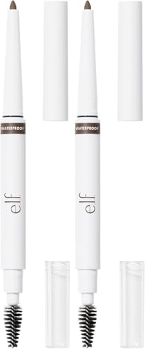 e.l.f. Instant Lift Waterproof Brow Pencil, Long-Lasting Eyebrow Pencil For Grooming & Shaping Brows, Vegan & Cruelty-Free, Deep Brown (Pack of 2)