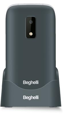 Beghelli - Telefono Anziani Salvalavita SLV20 Plus, Conchiglia gsm con Tasto SOS e Chiamata Rapida, Cellulare con Grandi Tasti, Volume Alto, Display 2.8, Torcia, Radio, Fotocamera - Colore: Nero