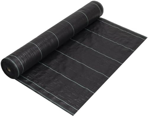 Moziel Malla Antihierbas 3m x 10m, 90 g/m² Malla contra Malas Hierbas, Tela Antihierbas, Geotextil, Protección césped Artificial, Lona antimalezas jardín, Anti-UV, Negro
