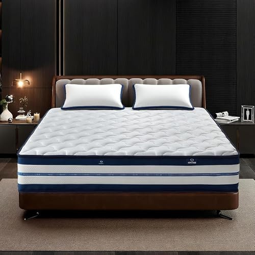 Matelas 140x200 cm, Matelas à Ressorts Ensachés et à Mémoire de Forme, Épais 25cm, Hybride matelas Certifié Oeko-Tex, Ergonomique 10 Zones de Confort, H3 Moyenne Ferme, Soutien Parfait, Respirant